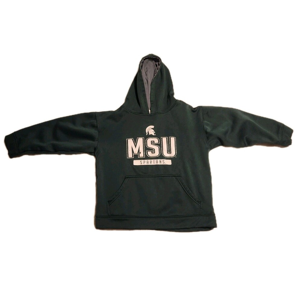 MSU Spartans Proedge Pullover Hoodie Youth Medium Green Pocket Michigan State